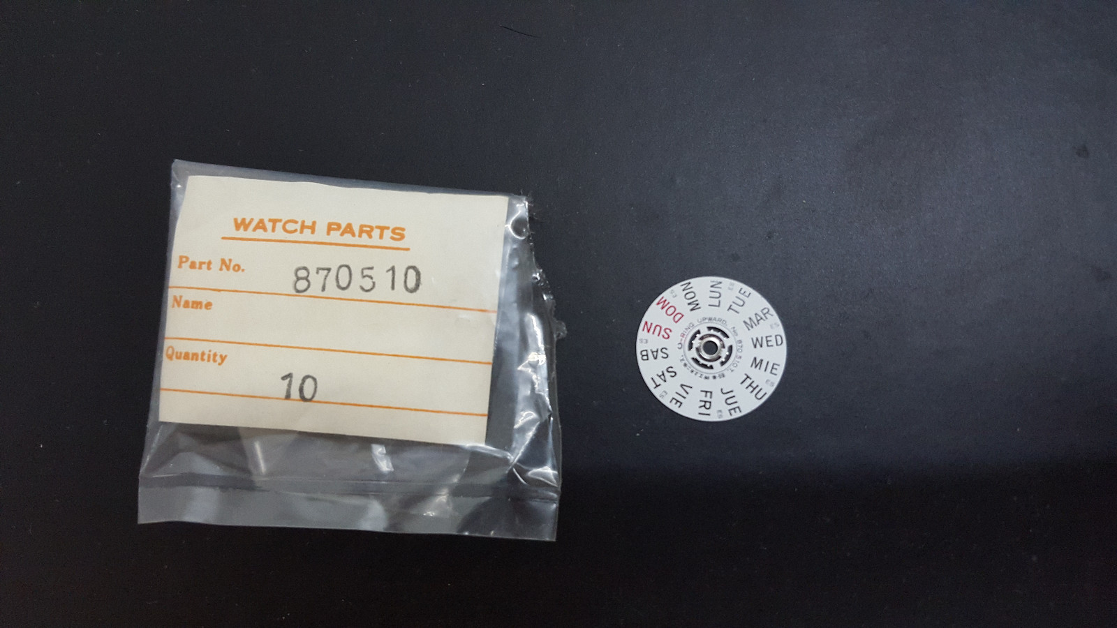 870510 Genuine Original Day Dial Disk For Seiko 6106C 6309A/B 6319A 7546A 7559A