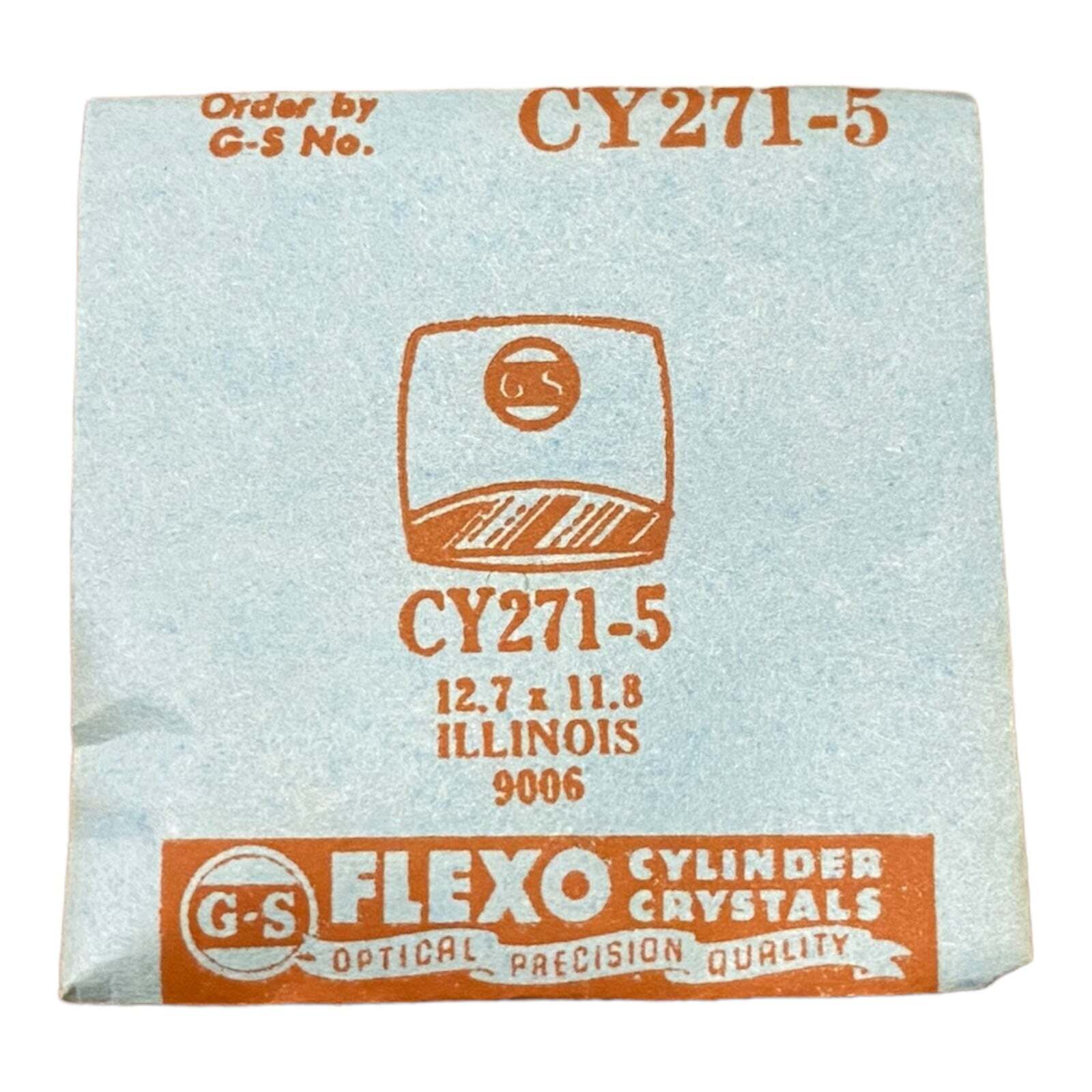 Germanow-Simon Mach (GS) CY271-5 Watch Crystal 12.7×11.8 NOS Part Flexo Illinois