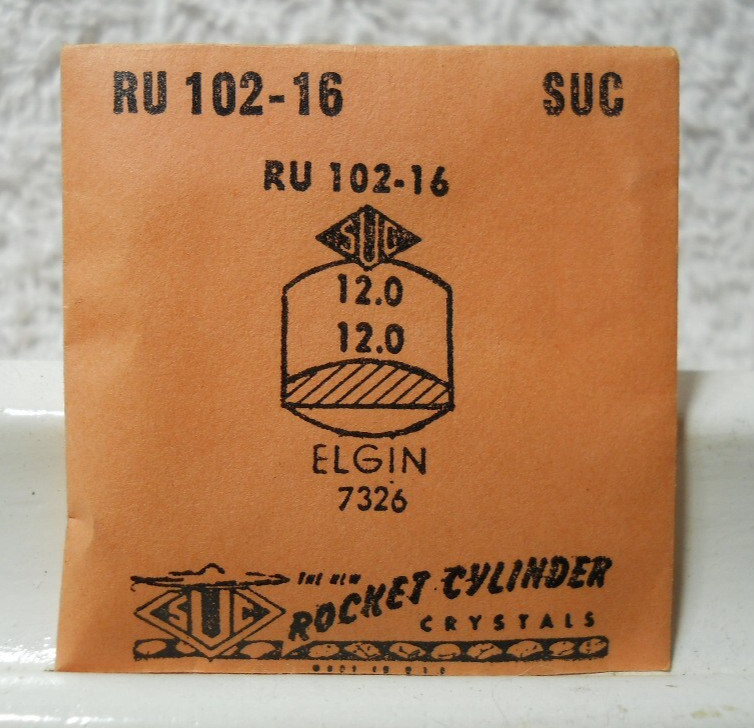 SUC RU102-16 Watch Crystal For Elgin 7326 – 12.0 x 12.0 mm Replacement / Repair