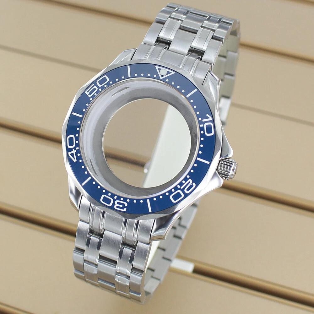 41mm Stainless Diver Watch Case+Stainless Strap For NH34 NH35 NH36Movement 10ATM