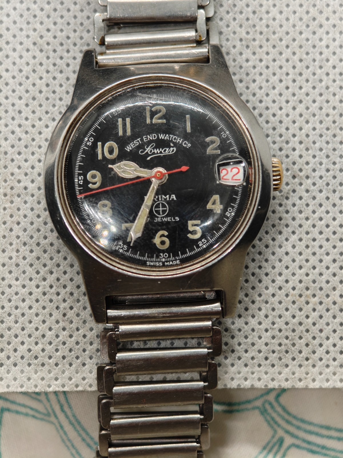 Vintage West End Watch Co. 60s Military style trench quickset Date – As Is