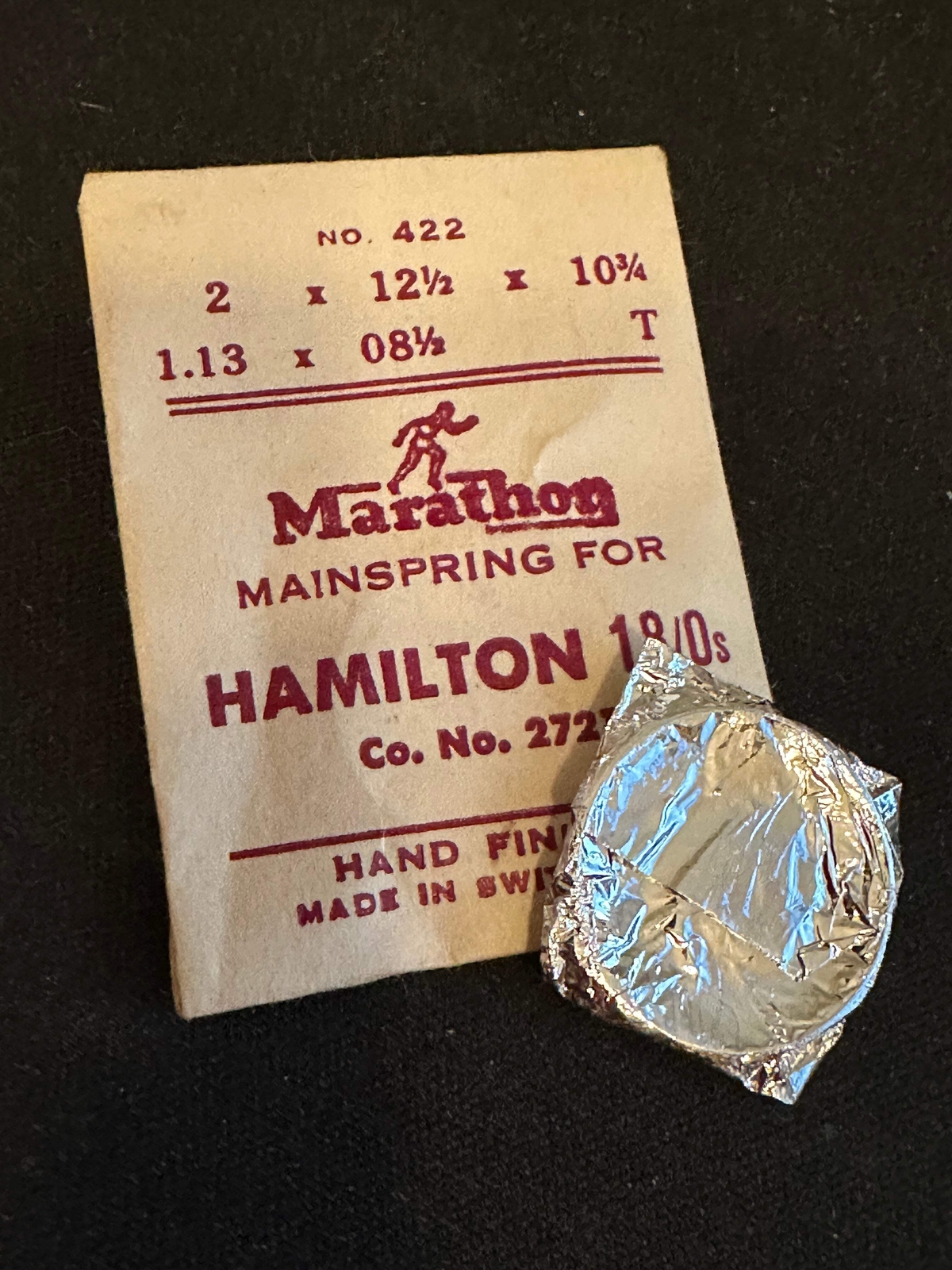 Marathon Mainspring #422 for Hamilton 18/0s No. 2721 – Steel