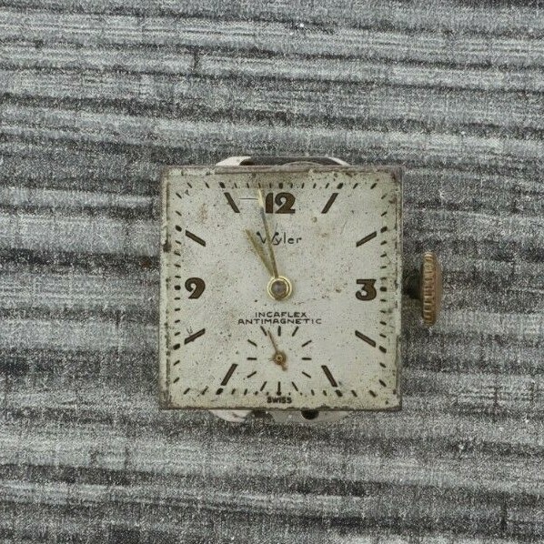 Vintage Wyler Incaflex 17 Jewel Mechanical Wind Men’s Watch Movement for Repair