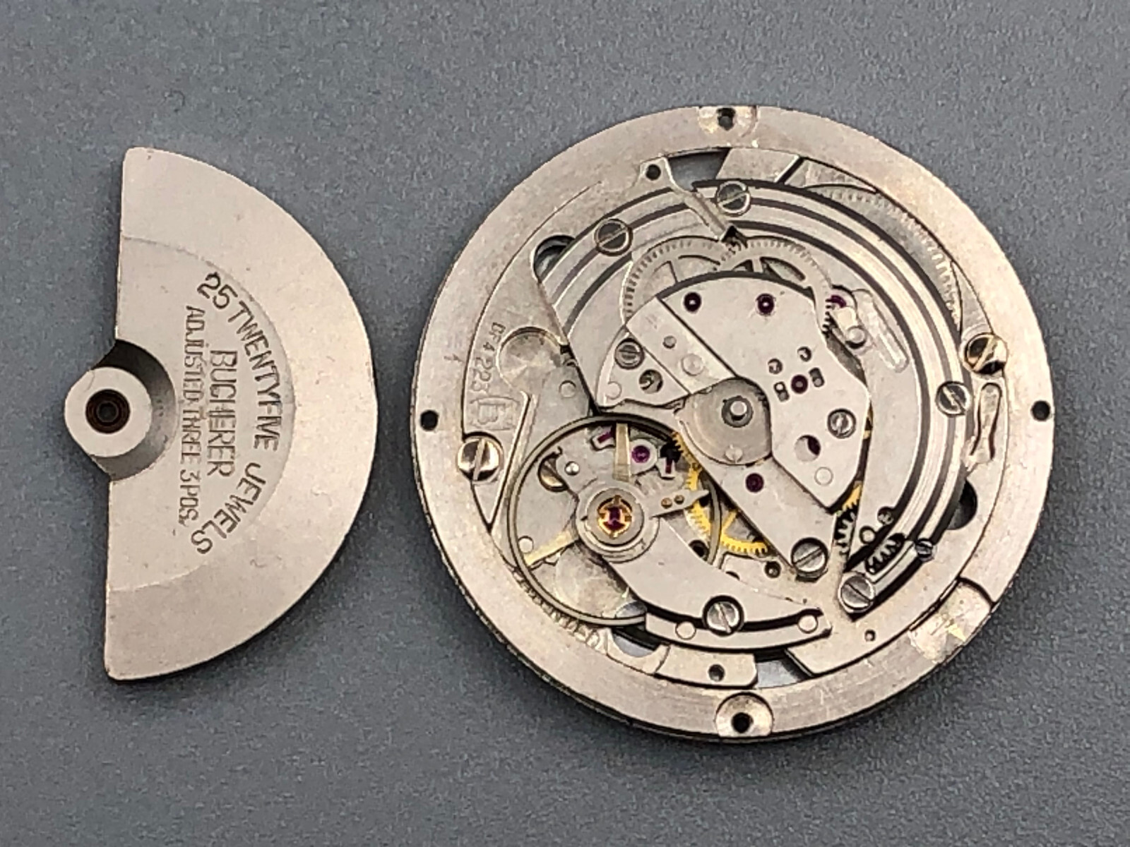 FB FORSTER CAL. 223 VINTAGE AUTOMATIC WATCH MOVEMENT BUCHERER AS IS PARTS REPAIR