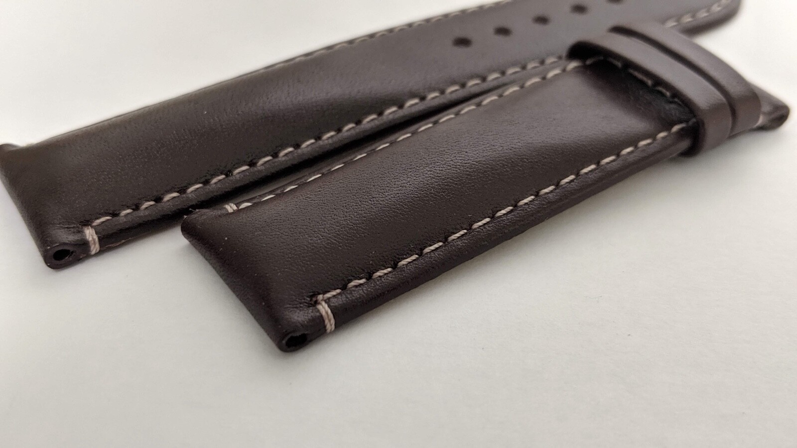 Genuine Calvin Klein Watch Band/Strap Brown Leather 22mm at the watch, 20mm at t