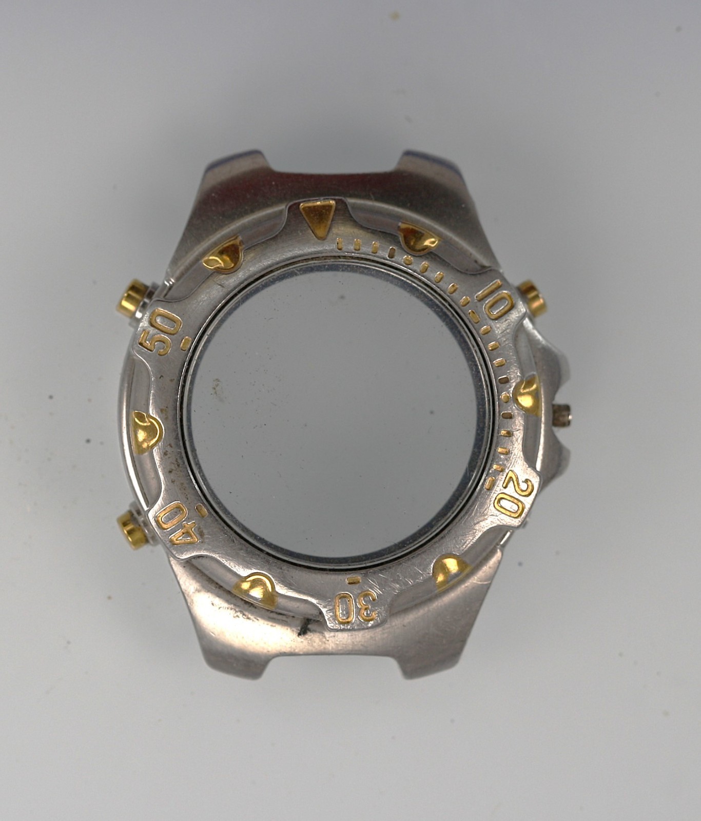 Seiko Watch Men 100m Stainless Steel Gold Silver Battery 7T32-6M49 NON-WORKING