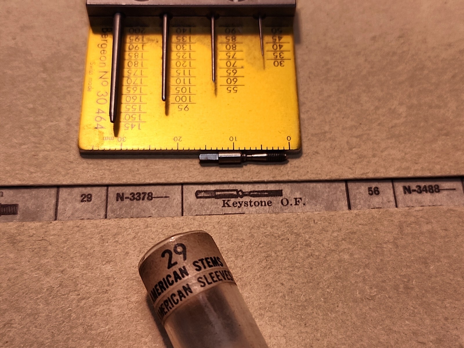 NOS American Pocket Watch Keystone OF Stem N-3378 16s Square 6s Thread Tap 2