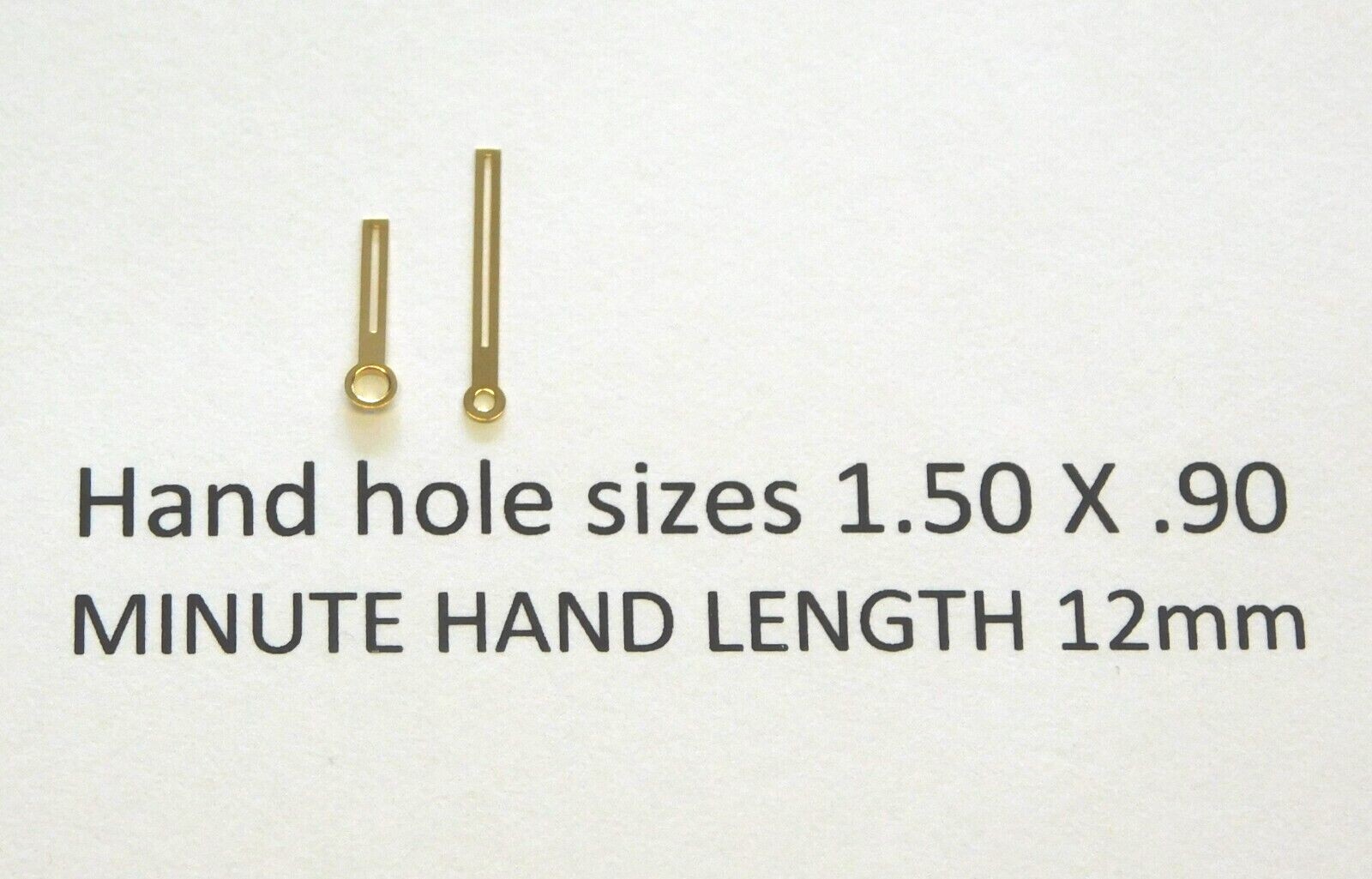 Skeleton baton watch hands GILT 1.20 x .70 or 1.50 x .90 Swiss x 1 pr FREE POST