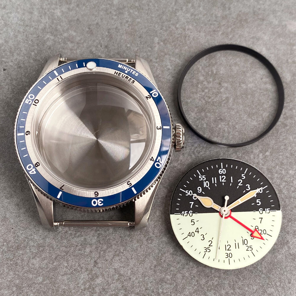 40mm 20ATM Diving Watch Case Chapter Ring Fit NH34 GMT NH34A 29mm Lume Dial