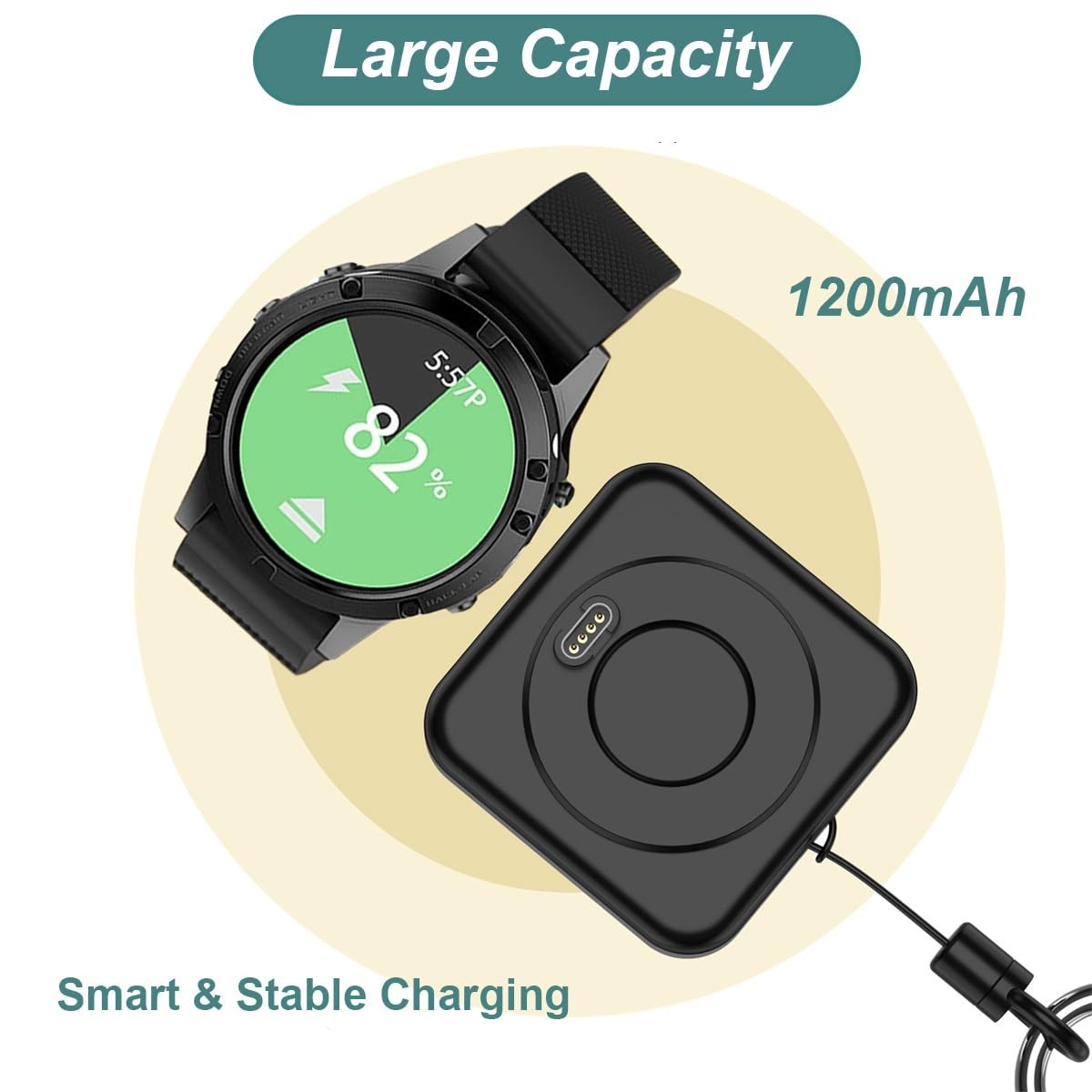 Charger for Garmin Watch 1200mAh Portable Charger for Garmin Vivoactive 6 5,…
