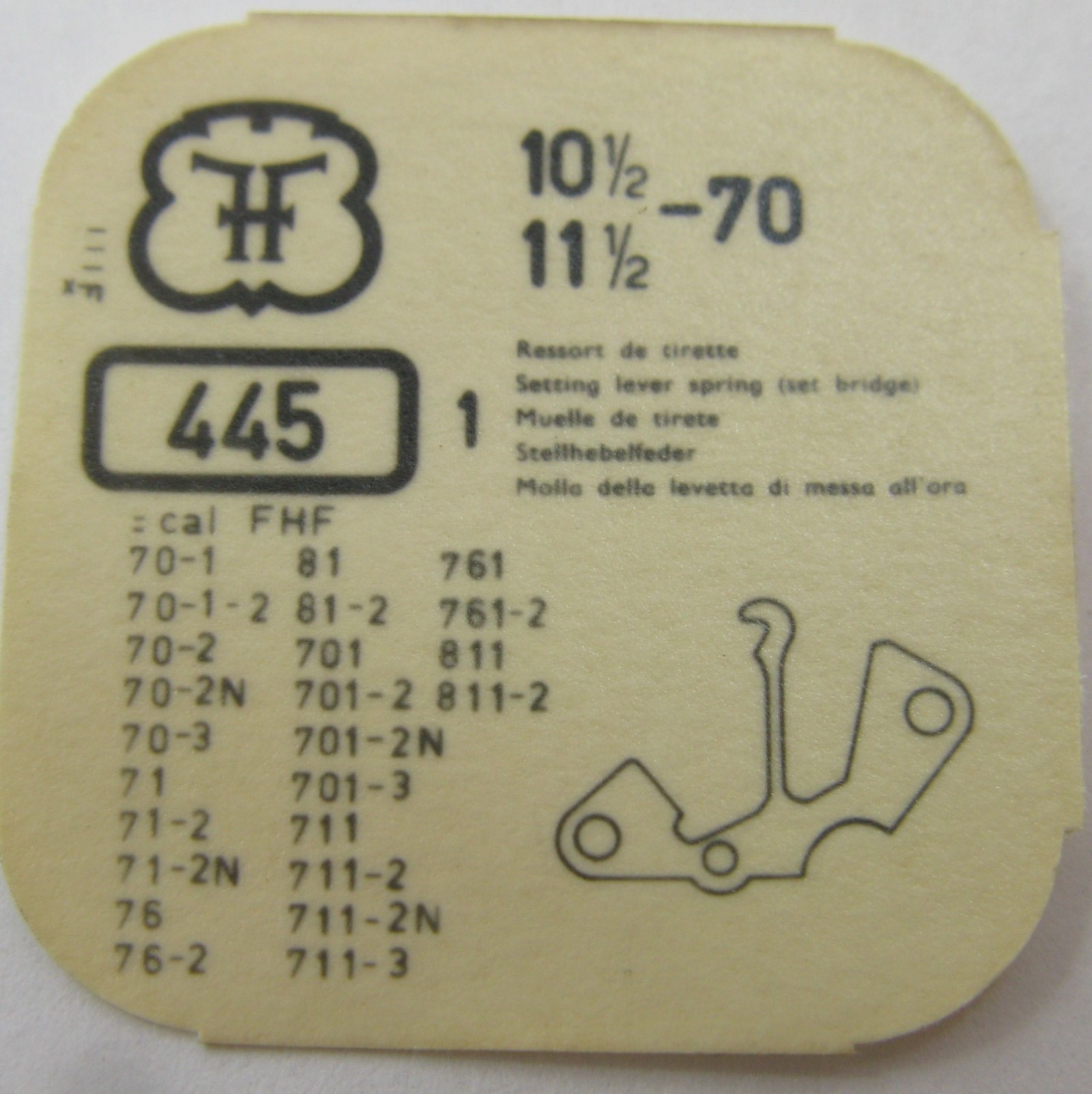 FHF 70 71 76 81 82 701 711 761 811 821 … watch parts: setting lever #445