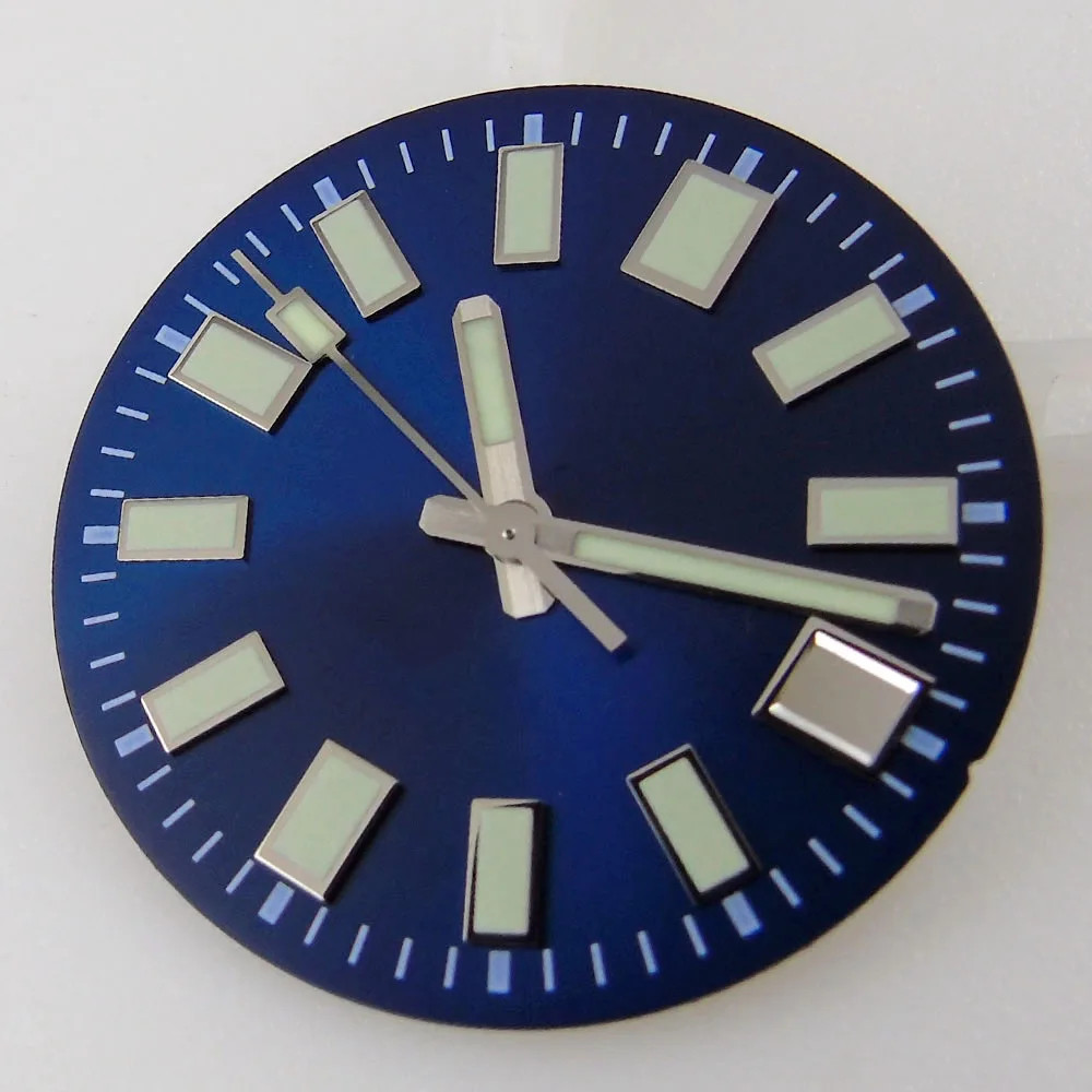 29mm Black/Grey/Blue Sunburst Watch Dial Replacement Fit NH35 ETA 2824 Miyota