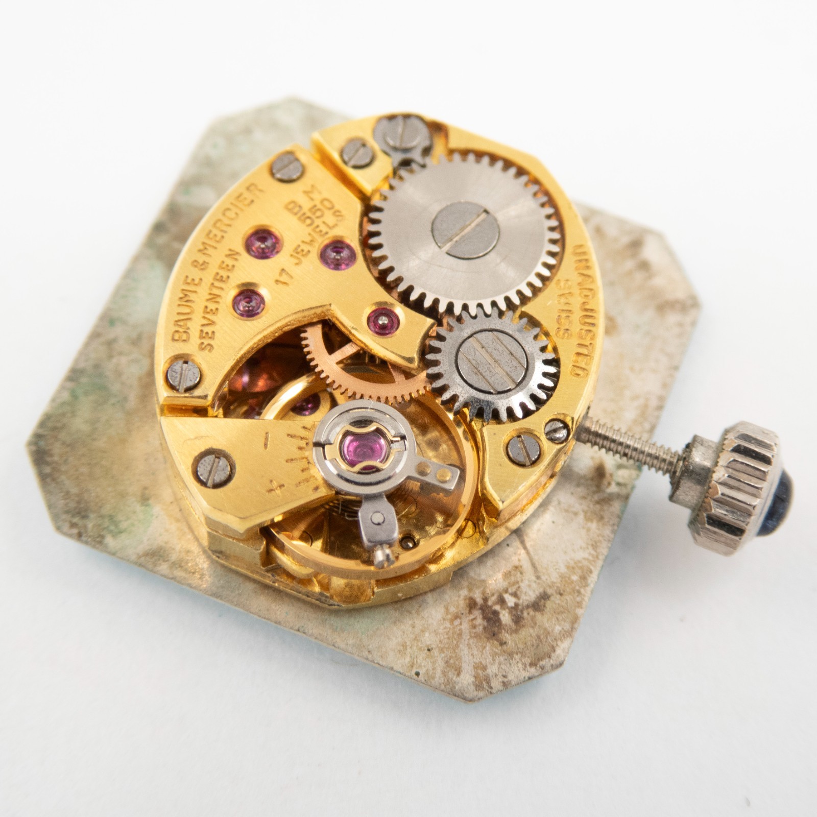 Vintage Baume & Mercier Caliber BM550 17-Jewel Wristwatch Movement, Keeps Time