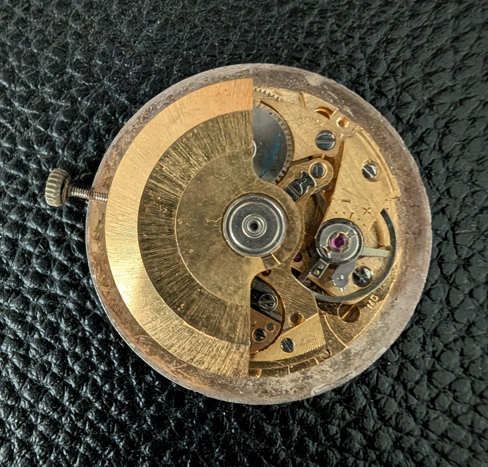 Vintage Rotary Automatic 21 Jewels Watch Movement Gilt AS 1701 Caliber 31mm Dial