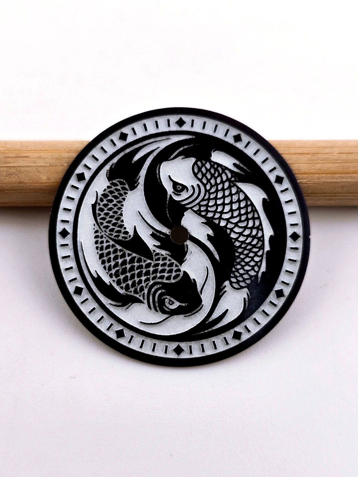 Custom-Made FULL LUME Watch Dial | KOI FISH – Order any designsize 28.5mm