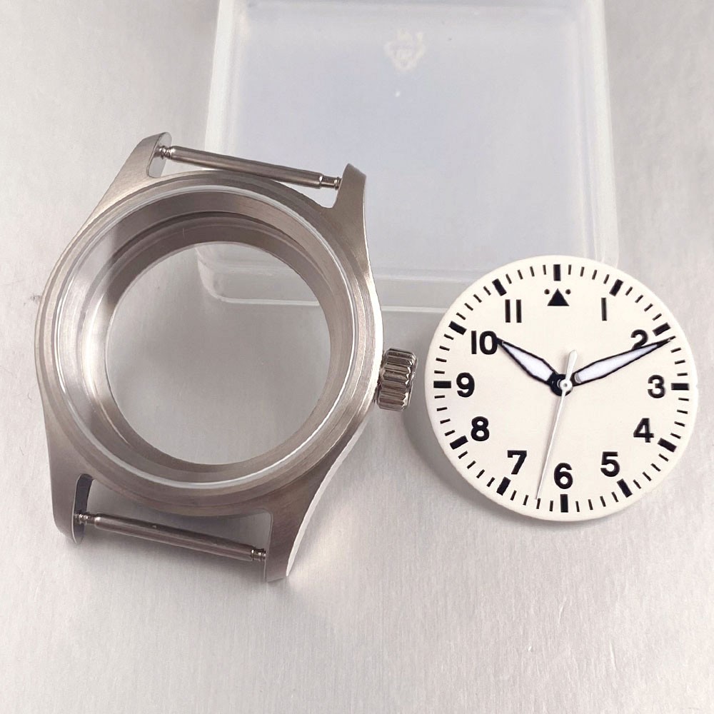36mm pilot style Steel Watch Case For Miyota 8215/NH35/PT5000 Sapphire Glass