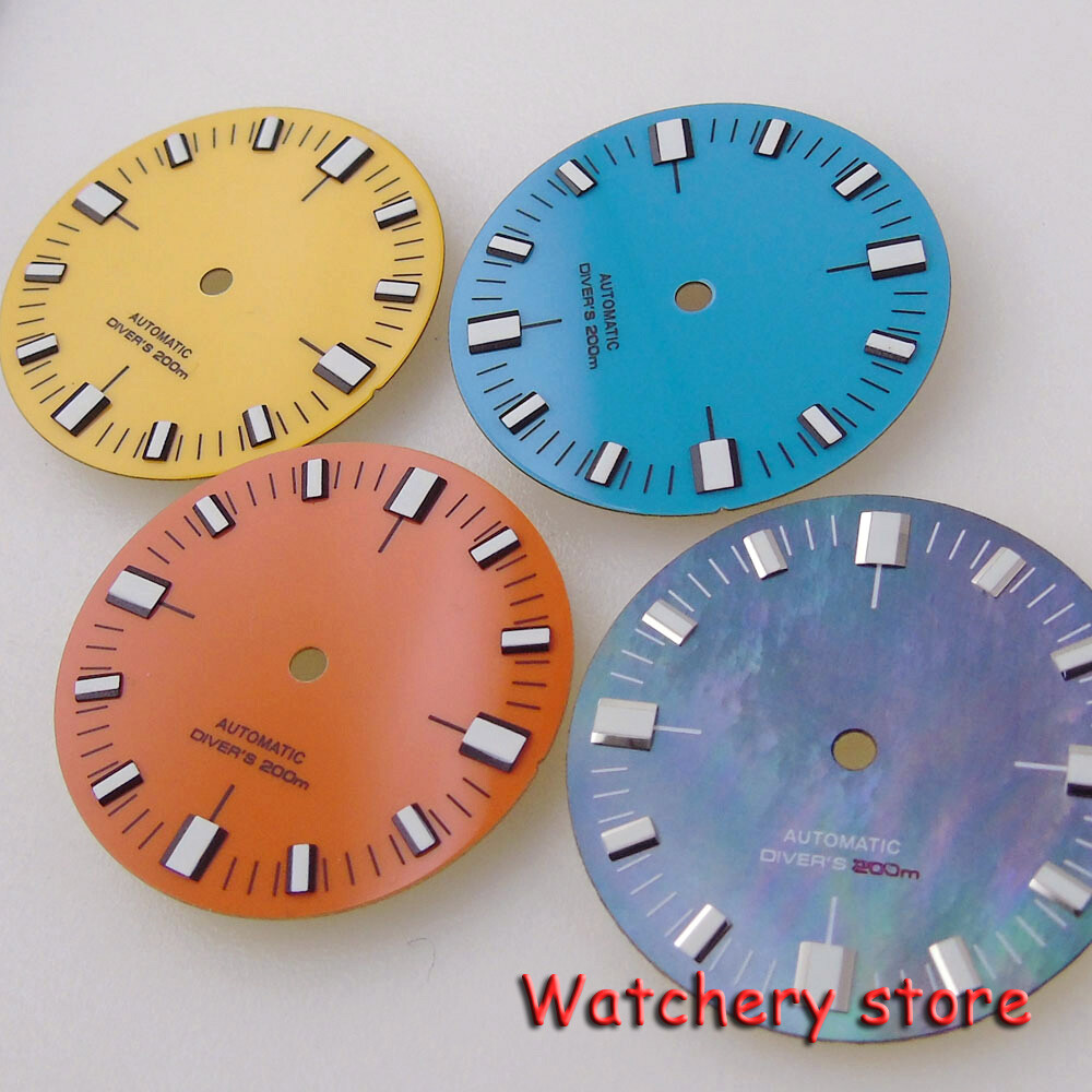 Tandorio 28.5mm Orange Blue Watch Dial Fit NH36 NH36A Automatic Watch Parts Men