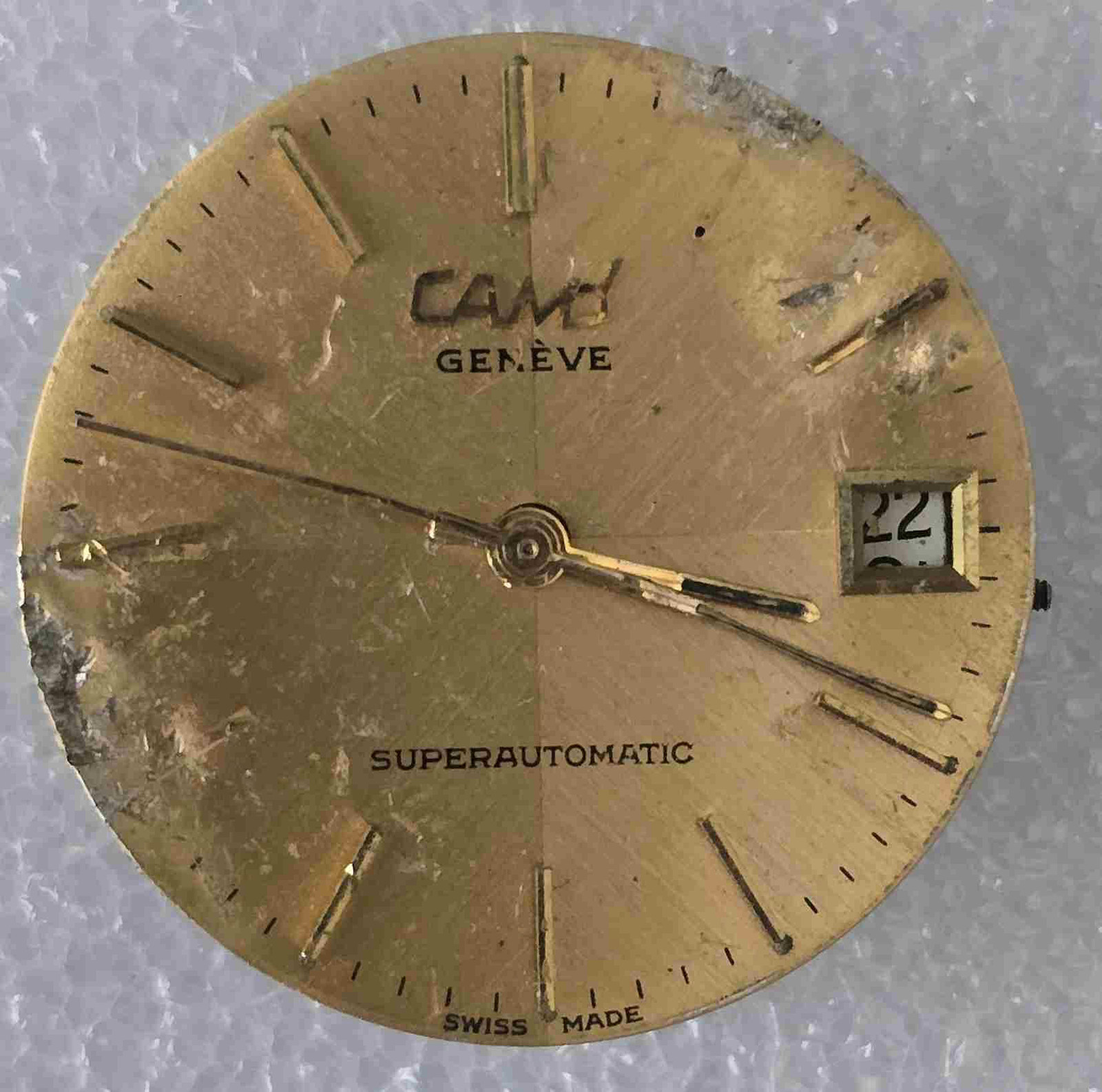 Vintage CAMY GENEVE Movement & Dial . Cal: ETA 2783. For Parts