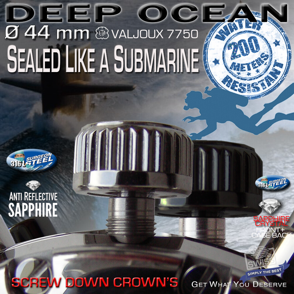DO IT YOURSELF KIT: 7750 ETA-VALJOUX, DEEP OCEAN, 44 MM, 200M, KIT 01+02,