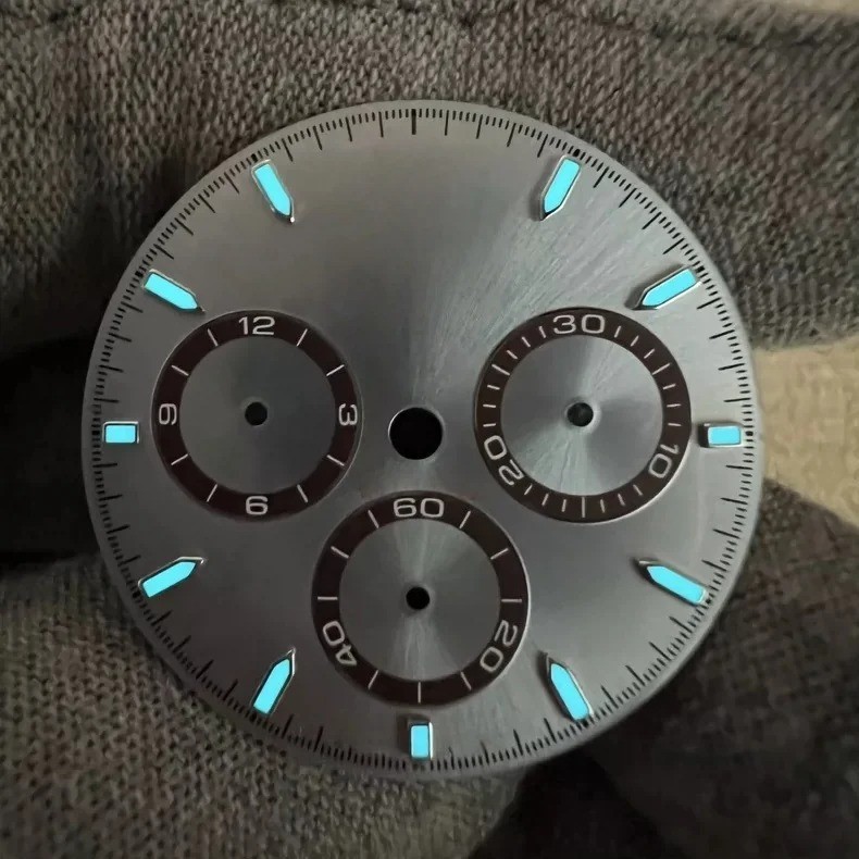 Replacement Ice Blue Luminous Watch Dial Fits Daytona M116506 4131 Movement
