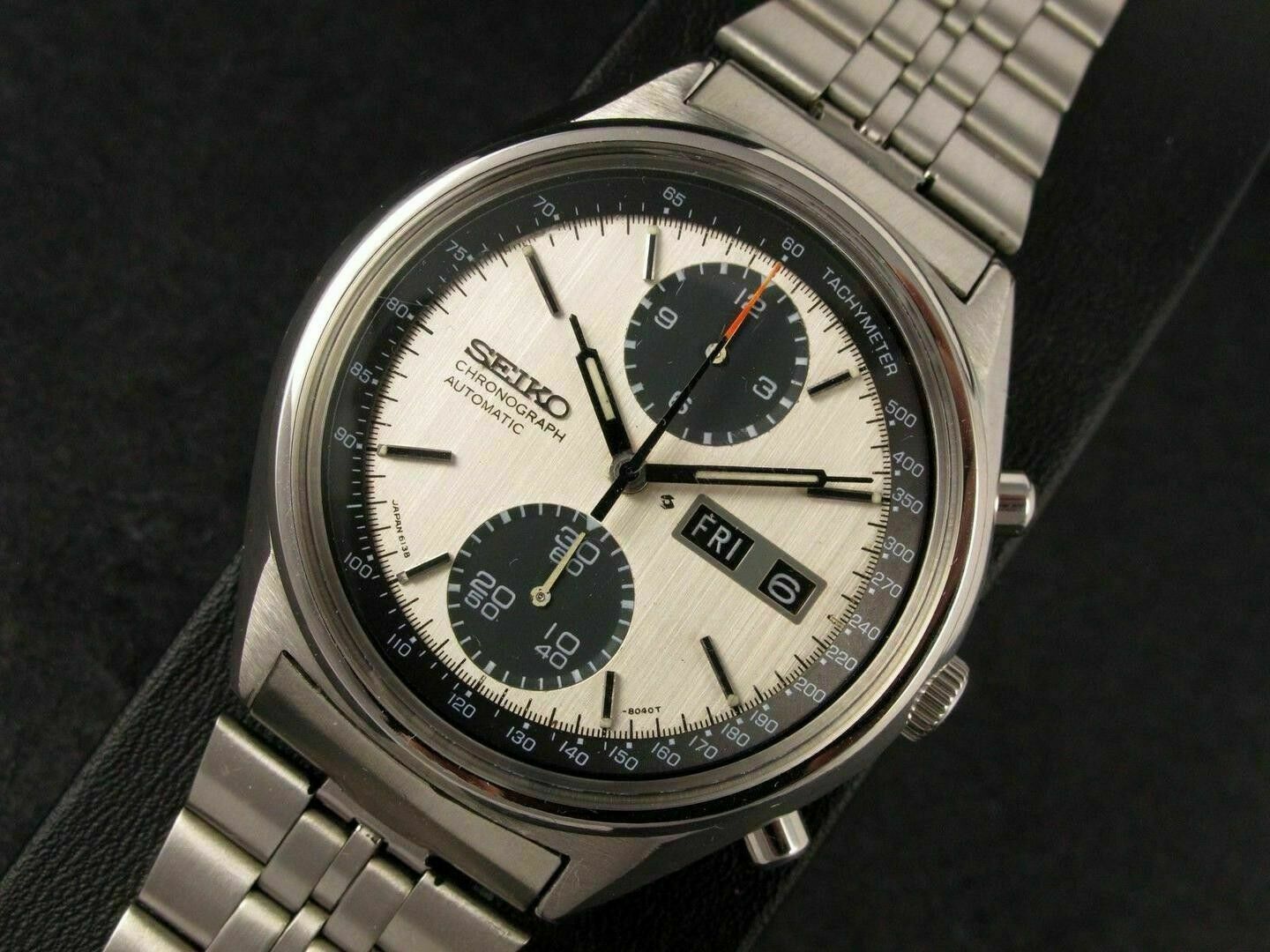 NEW BRUSHED FINISHED DIAL & HANDS VINTAGE PANDA 6138-8020 CHRONOGRAPH WATCH