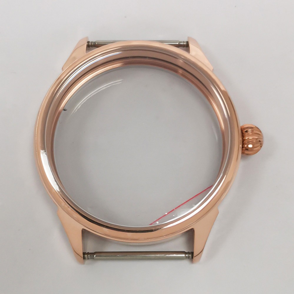 42mm Stainless steel Watch Case Mineral mirror surface For ETA6497/6498 ST3600