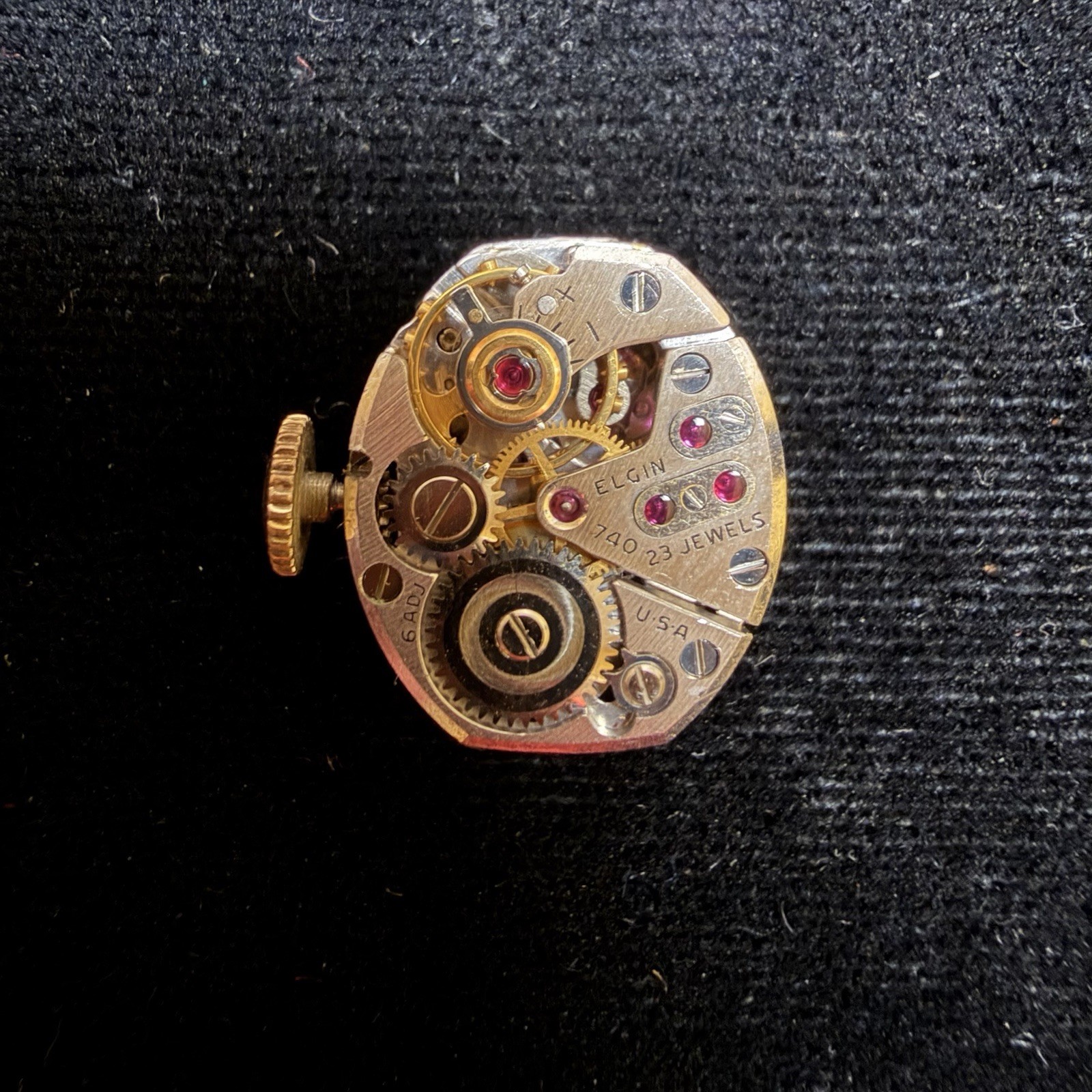 Vintage Lady Elgin Cal 740 Women’s Watch Movement 23j 23 Jewels USA Parts Repair