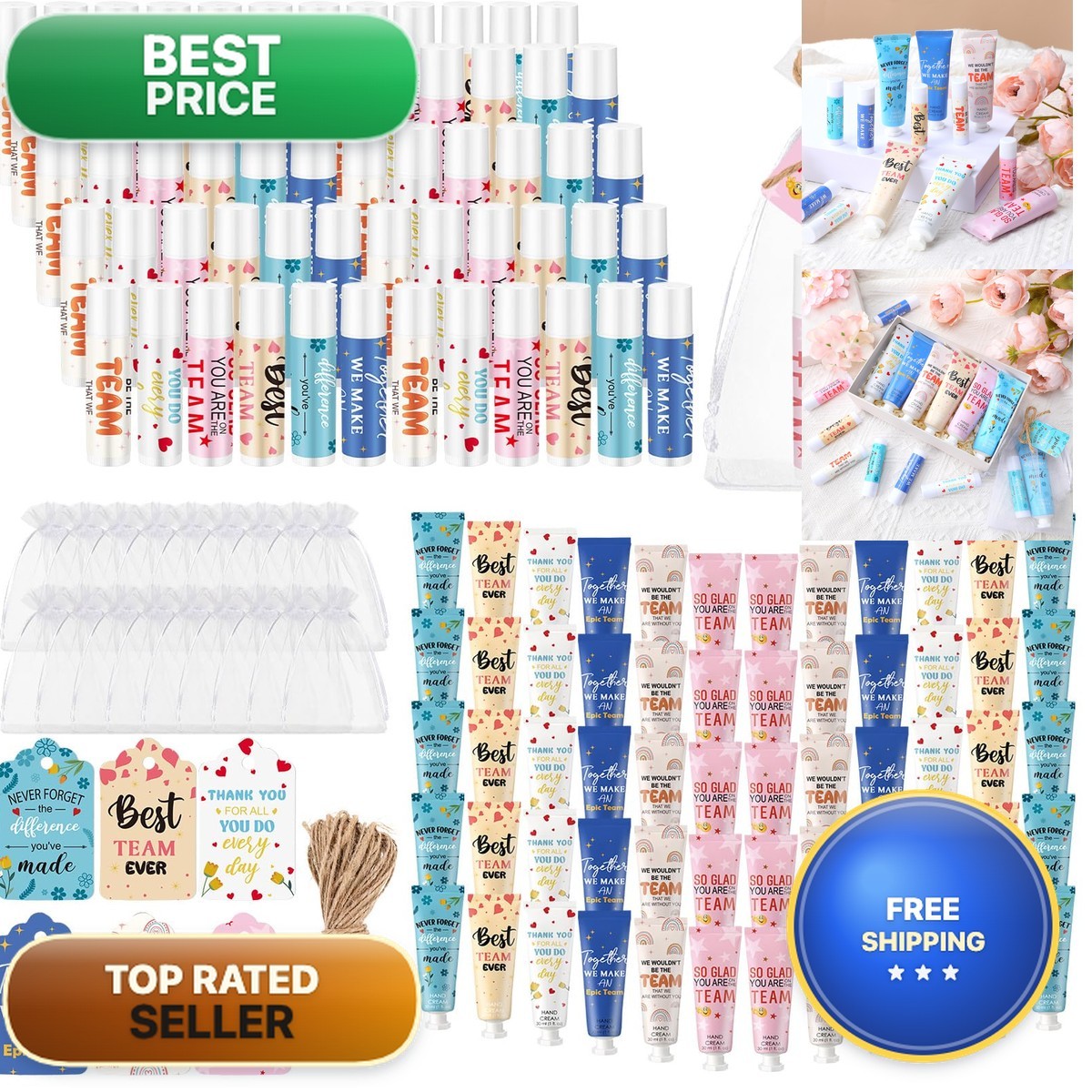 Dansib 72set/288pcs Best Team Ever Gifts Team Appreciation Thank You Gifts
