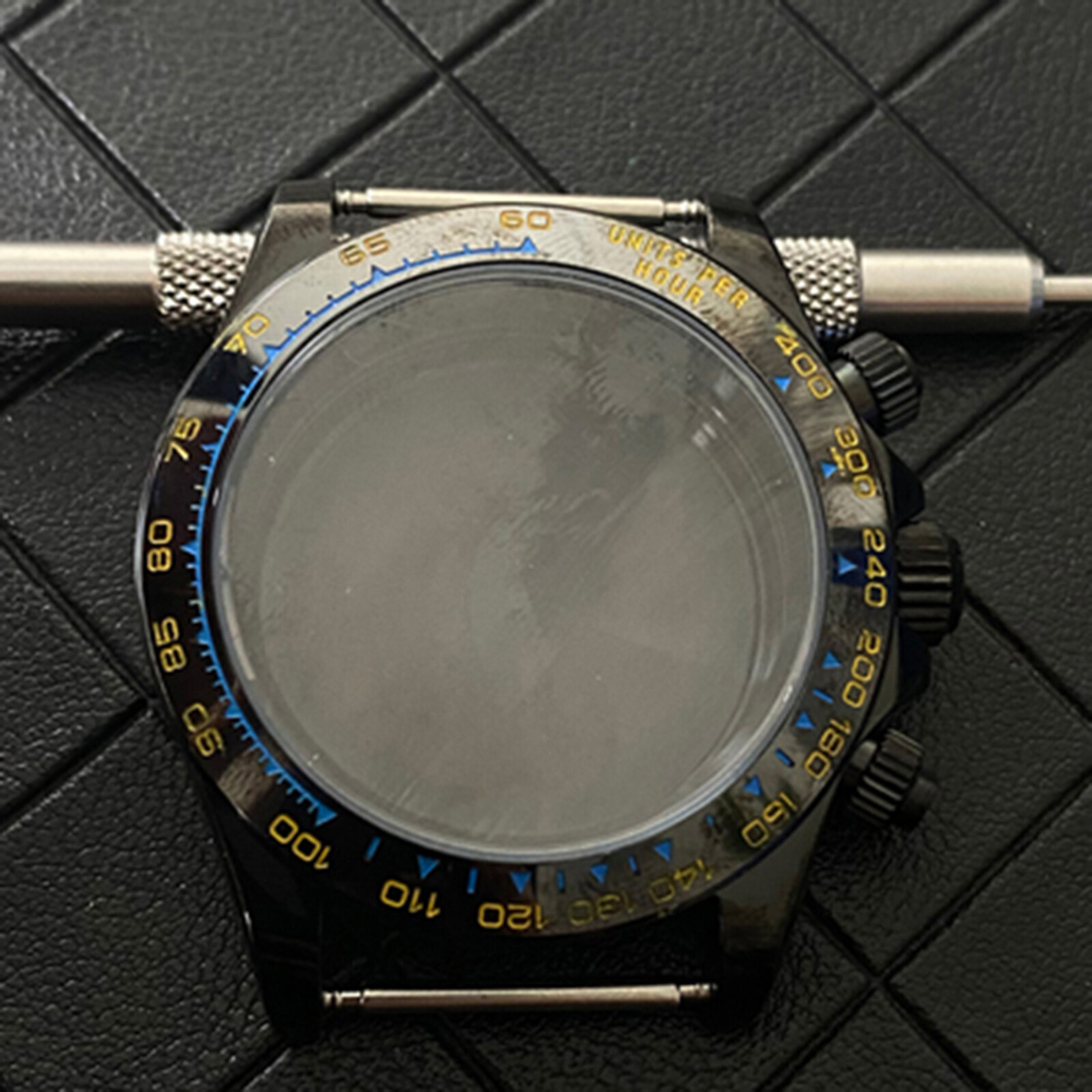 39MM Stainless Steel Ceramic Bezel Watch Case Strap for VK63 Quartz Movement