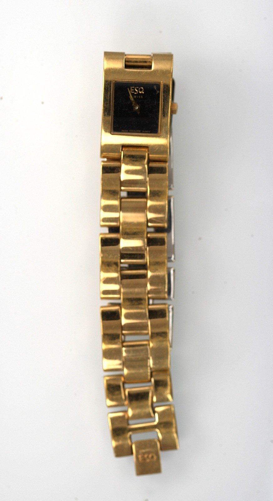 ESQ Watch Women Gold Stainless Steel Water Res Battery Black Quartz NON-WORKING
