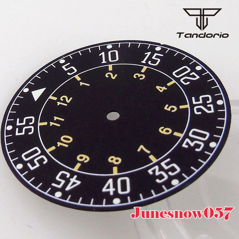 33.6mm Men Black/Sliver Watch Lume Dial Fit NH35A NH36A ETA2824 PT5000 Movement