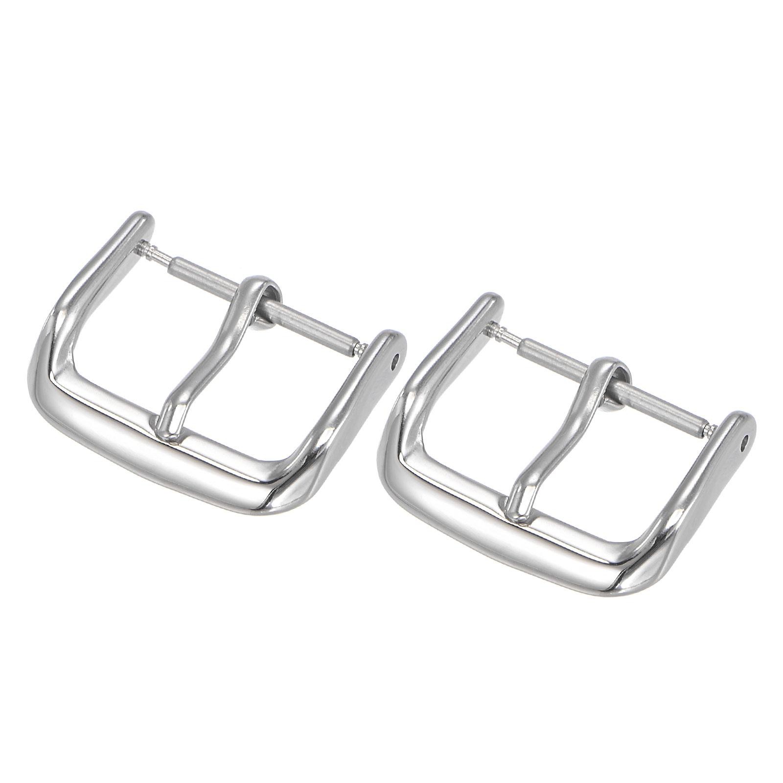 Buckle strap watch, 316 polished steel, silver for 18mm 2pcs
