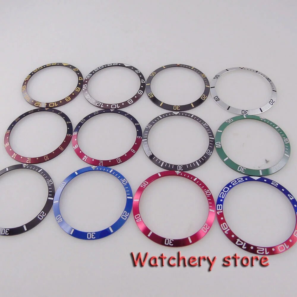37.1mm*31.3mm Sloping Watch Bezel Blue Aluminum Insert For 40mm GMT Watch Men