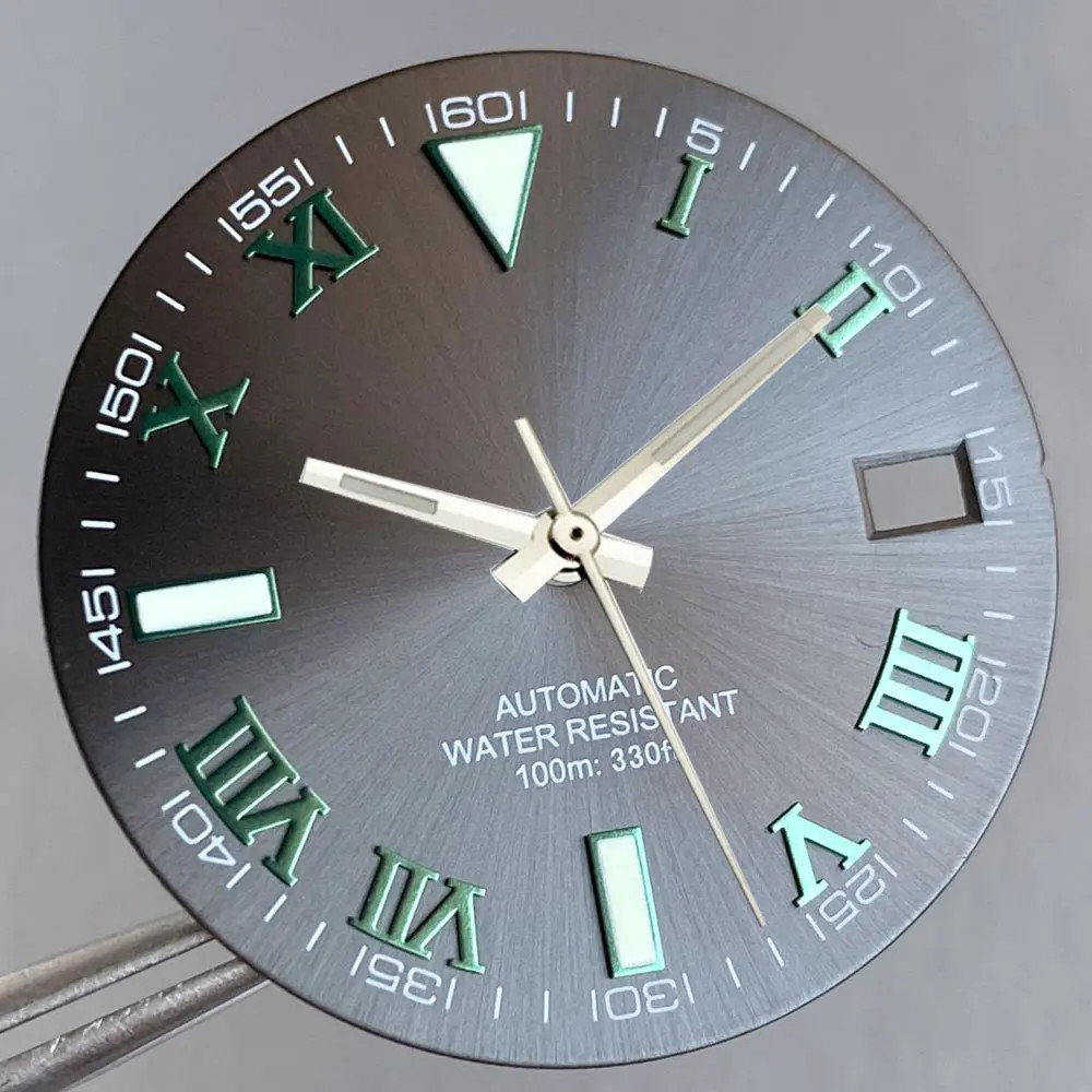 Tandorio New Roman Numeral Sunburst Dial 29mm Watch Dial Face For NH35 NH36 NH38