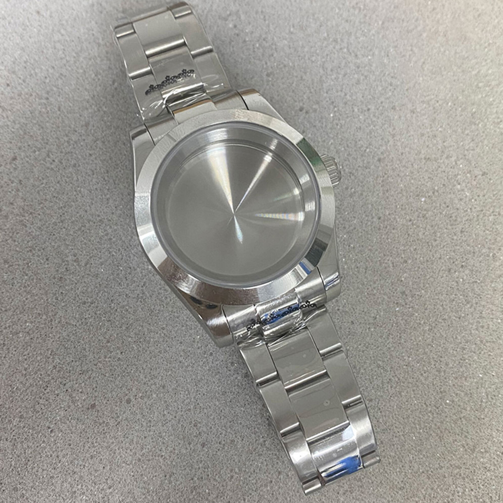 39MM Oyster AK Sapphire Glass Steel Watch Case + Strap for NH35/36 Movement Part