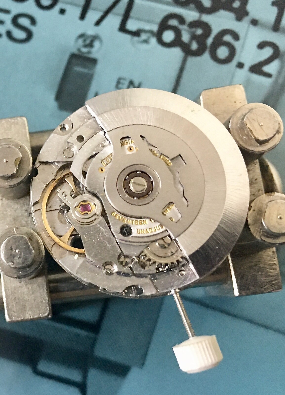 Vintage Longines L.636.2 automatic calendar watch movement Admiral c. 1960s/70s