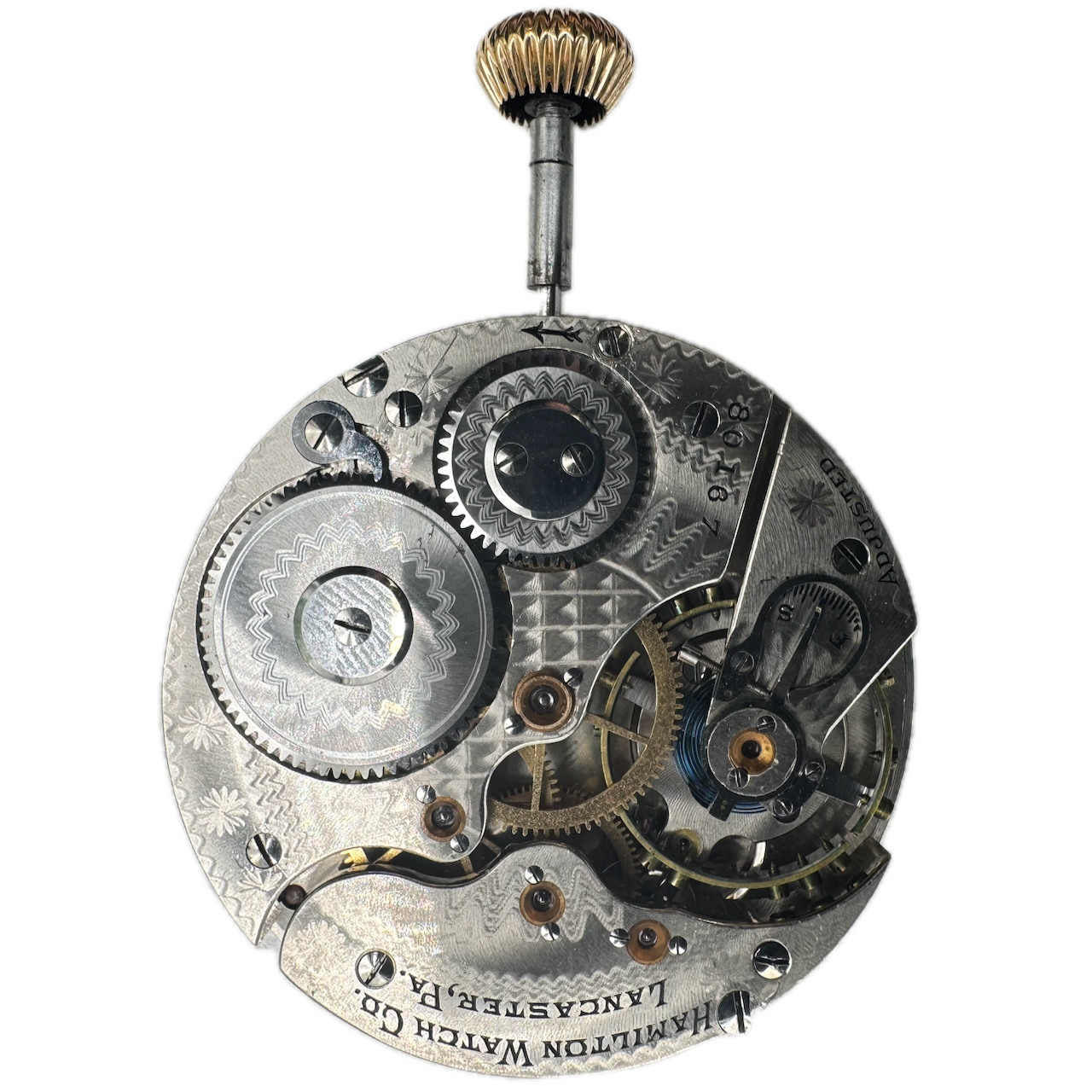 Antique 16s 1902 Hamilton Mechanical Open Face RR Pocket Watch Movement 972 USA