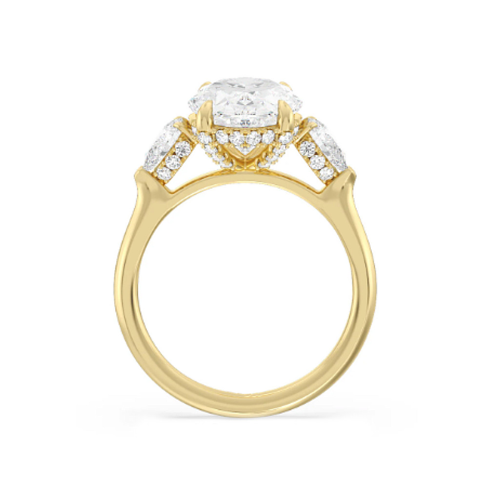 Diamond Ring Gold Semi Mount Setting Oval Cut 14k Yellow Size 6 7 8 1 Carat