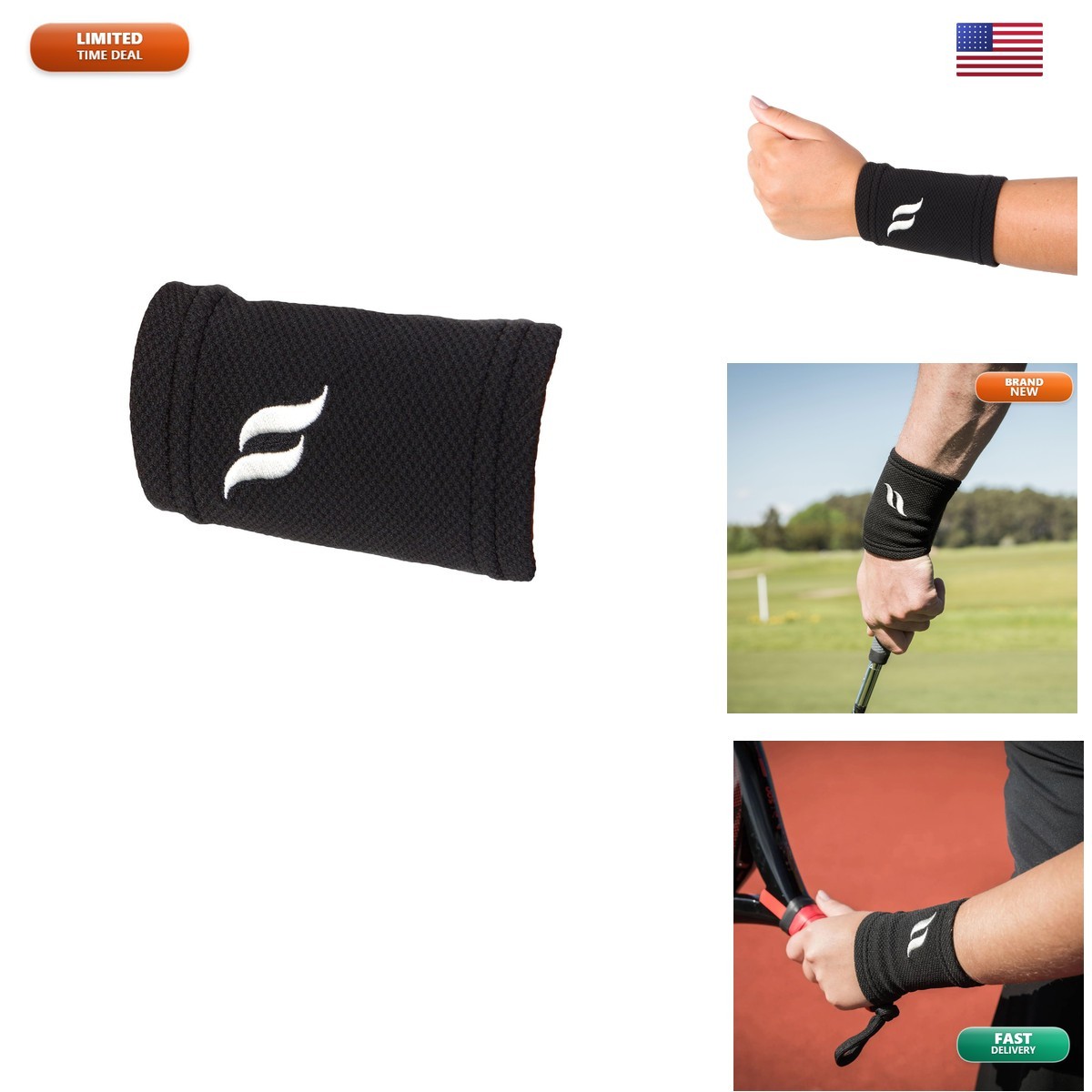 Back on Track Physio 4-Way Stretch Black Wrist Brace