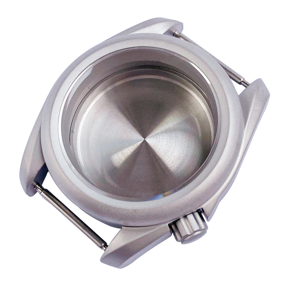 40mm Silver Frosted Watch Case Sapphire Glass fit NH35 NH36 ETA2824 PT5000 move