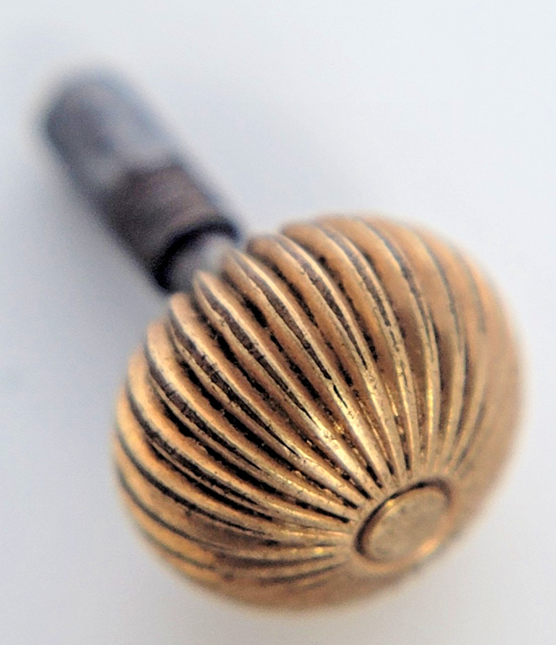 Antique Gold Filled Pocket Watch Crown Stem 10.7mm Fluted Gadrooned Dome H26