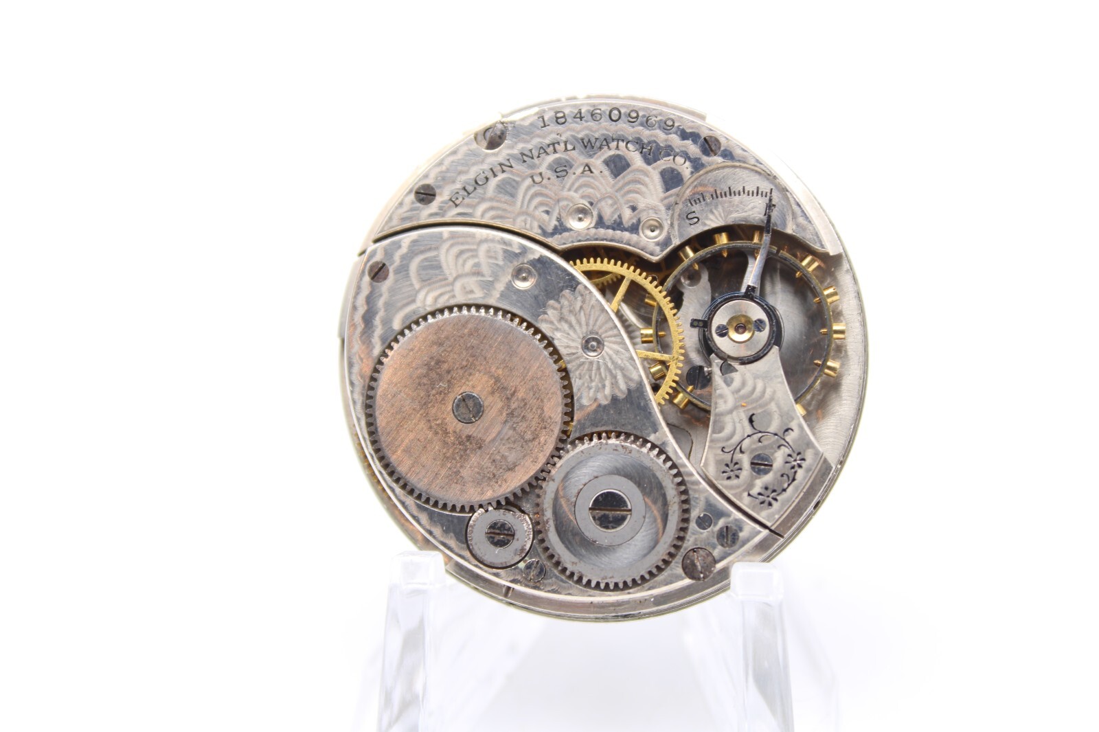 1915 ELGIN POCKET WATCH MOVEMENT 18460969 GRADE 303 12s 7j (RY3)