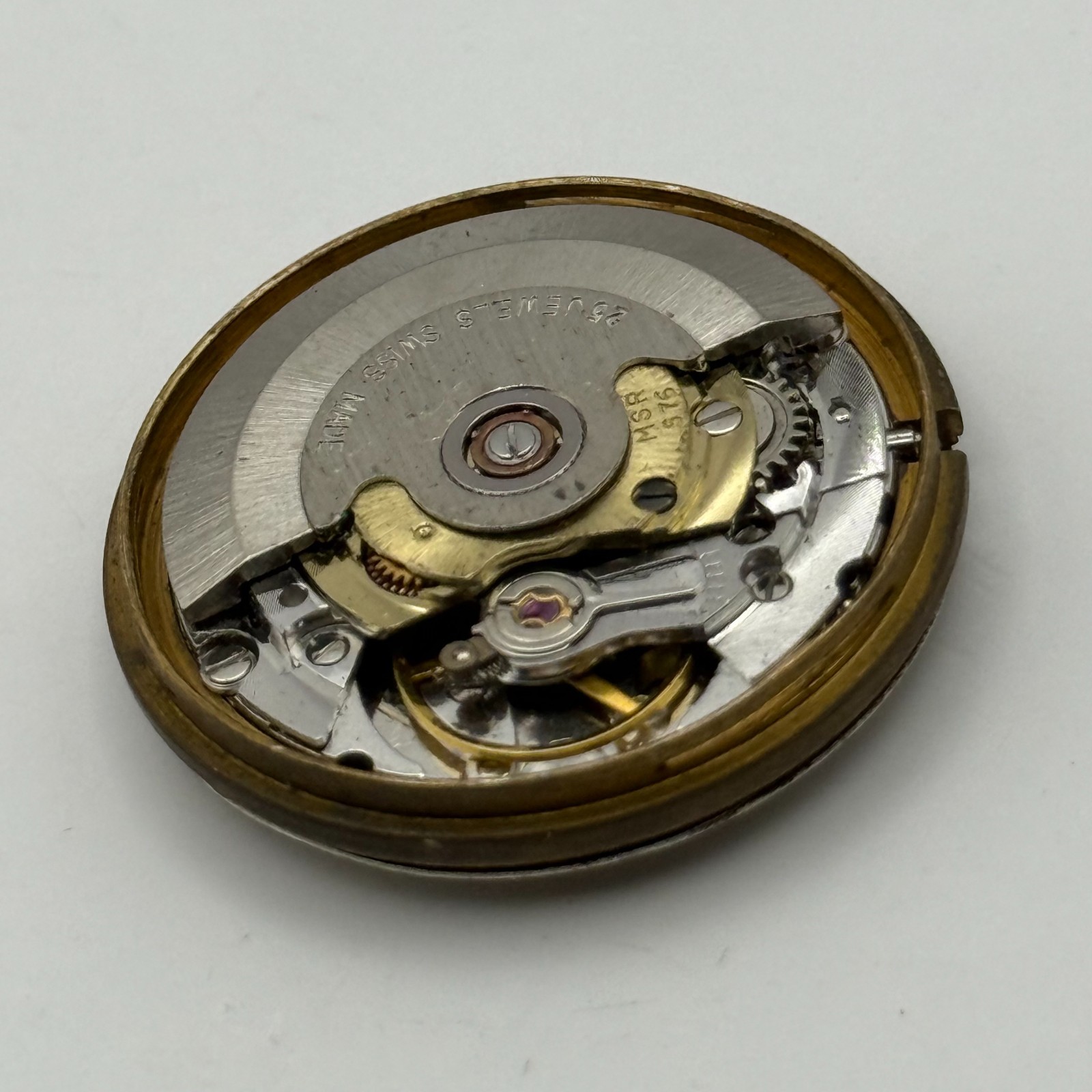 MSR S76/28 Watch Movement Garrard Date 21 Jewels Automatic Vintage Parts 30.5mm