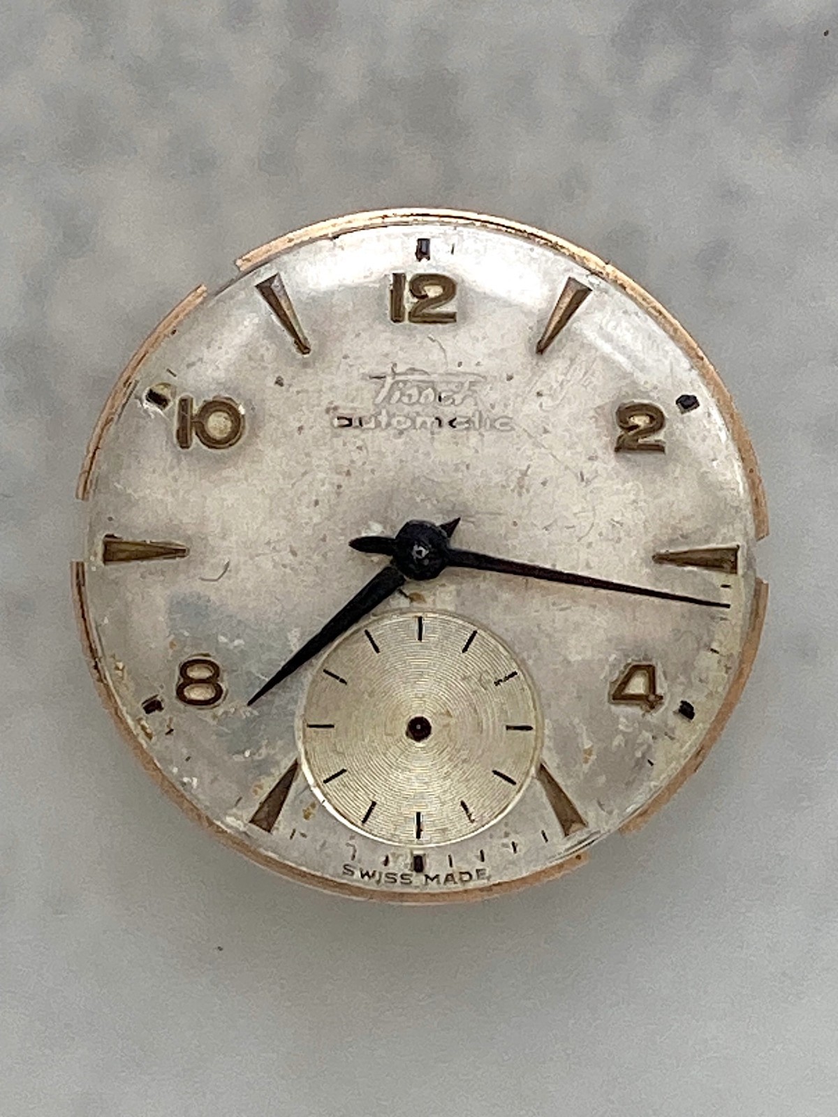 A Vintage Tissot 17 Jewels Calibre 28.5-1 Bumper Movement with Dial and Hands