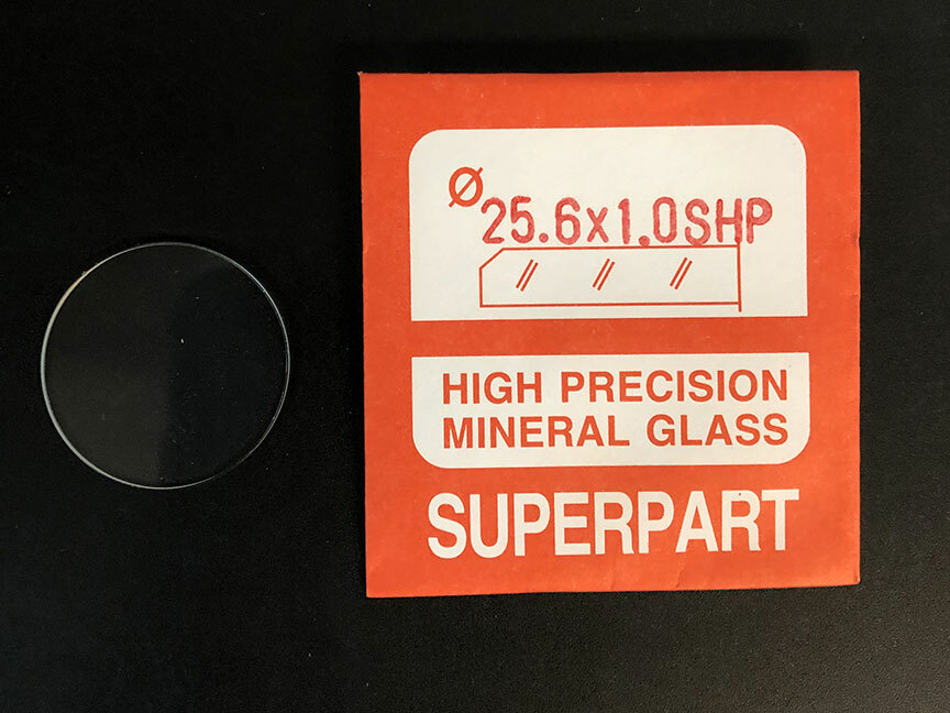1.0mm Thick Flat Round Mineral Glass Watch Crystal 25.1mm – 26.0mm Diameter