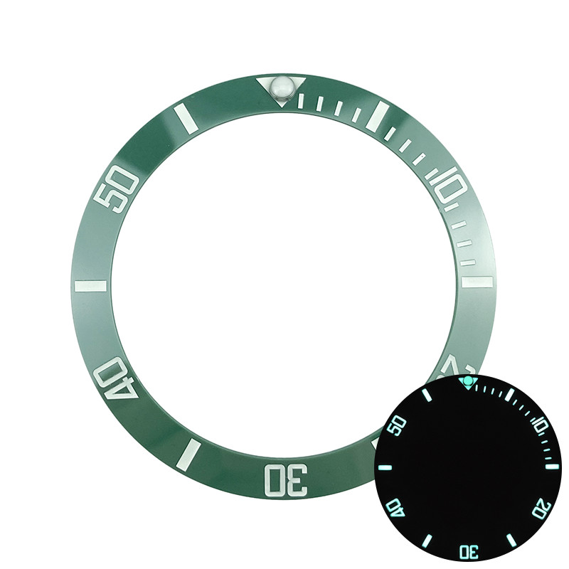 SKX007 38mm SUB Style Mod Ceramic Bezel Insert Super Lumed in Green Blue Black