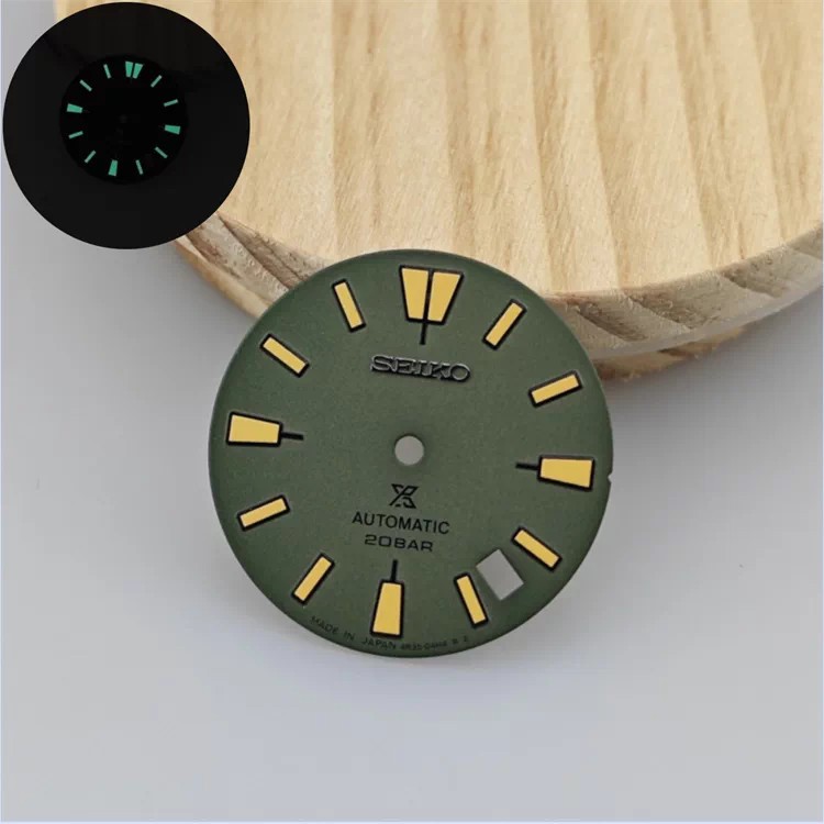 28.5mm Retro Watch Dial Green Luminous for Nh35 Nh36 Movement Watch Parts