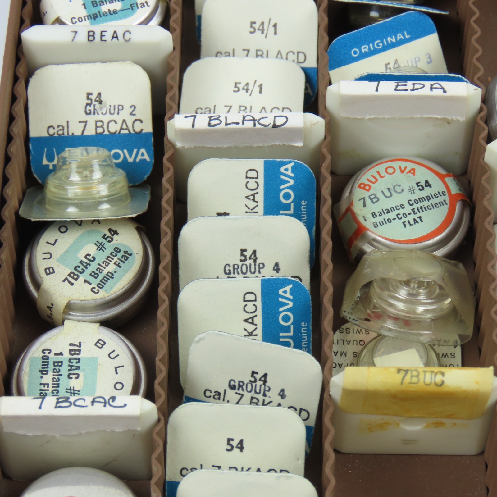 Genuine Factory Bulova Wristwatch Parts Drawer | NOS Balances & Balance Wheels