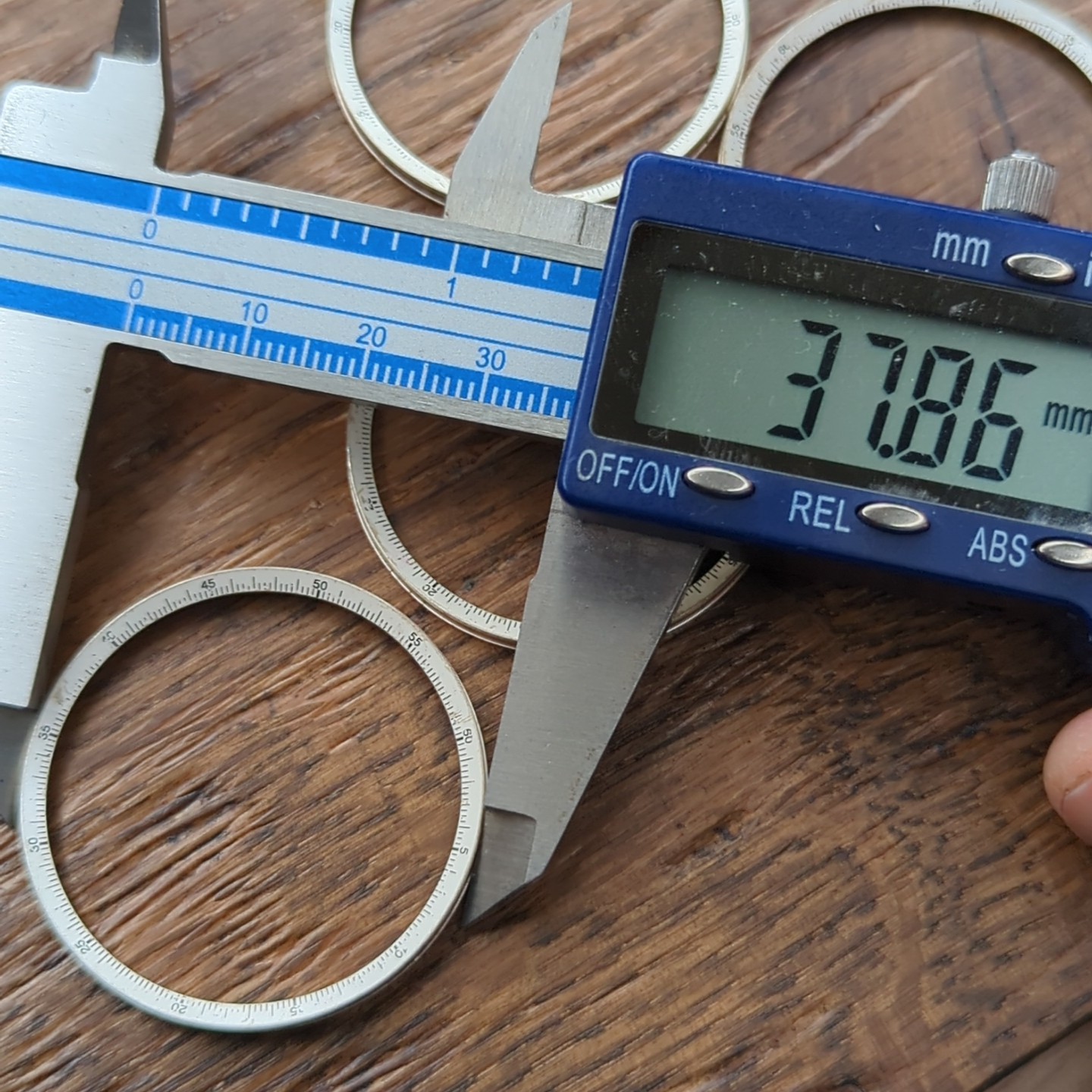 5 x Vintage Chronograph Watch Inner Scale Rings Parts, 37.8mm (CO36)