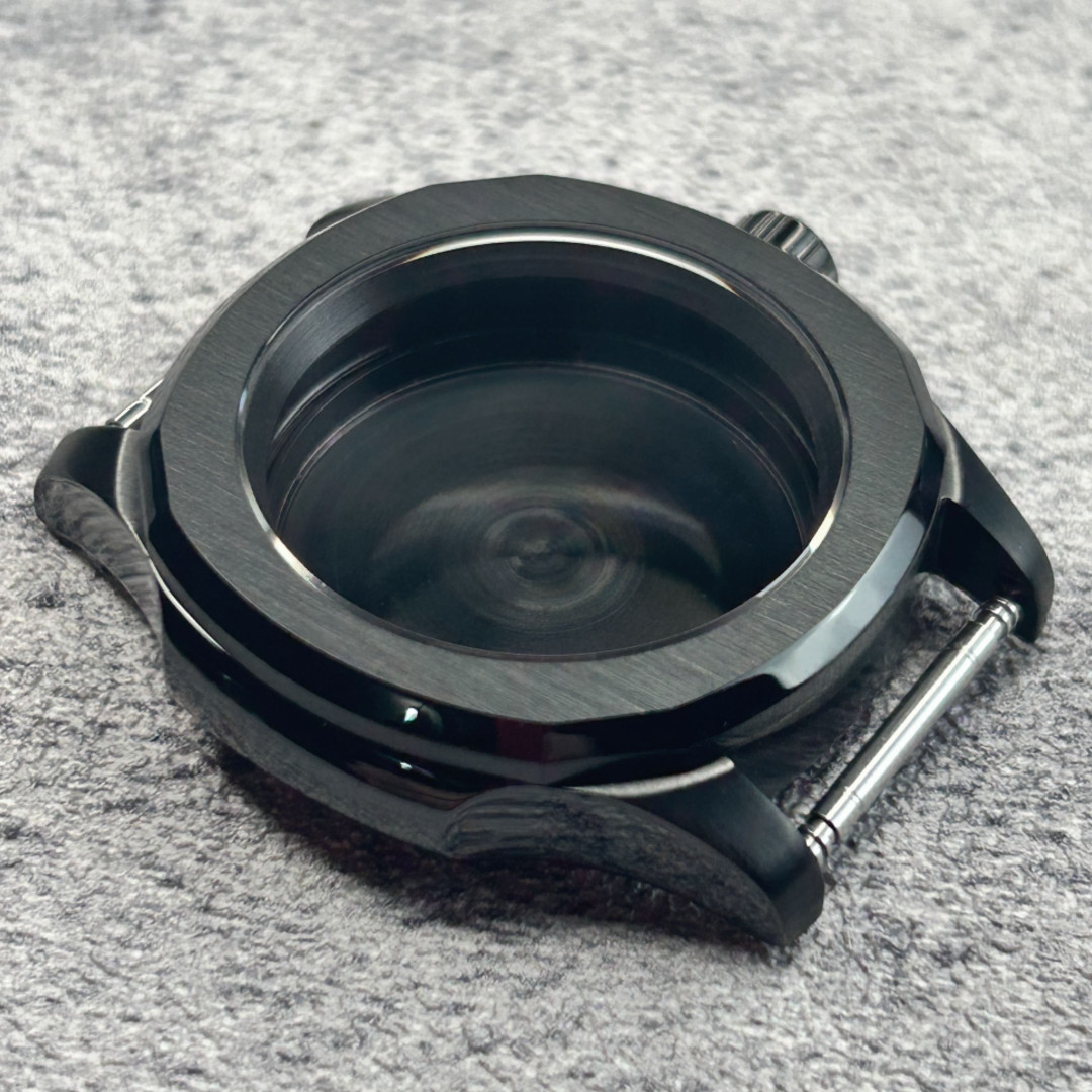 Black Brushed 40mm Watch Case And Strap PVD For Nh35 Nh36 Nh38 Movement Mod